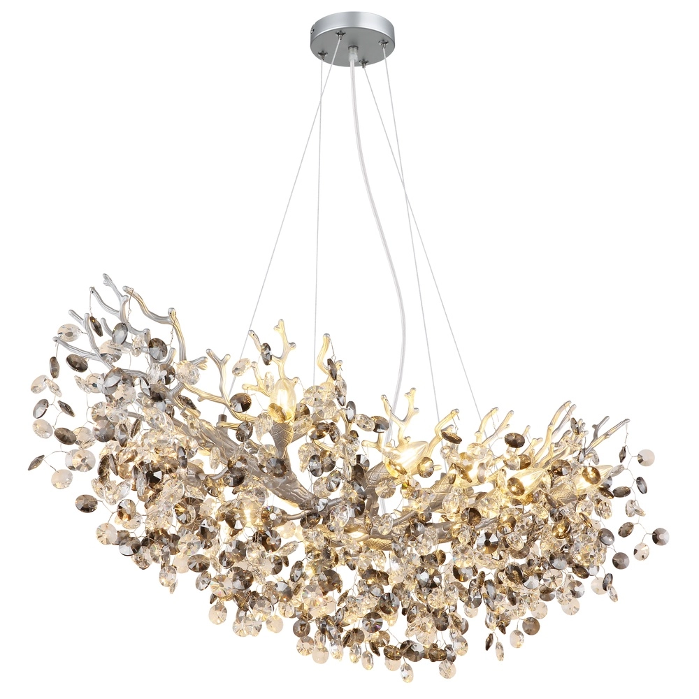 Pendellampe Queena Silbergrau 100cm