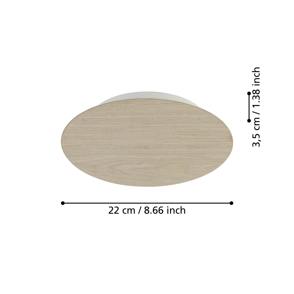 LED-Wandlampe mit Holzoptik Alamilo Ø 22cm Eglo 9008606327867