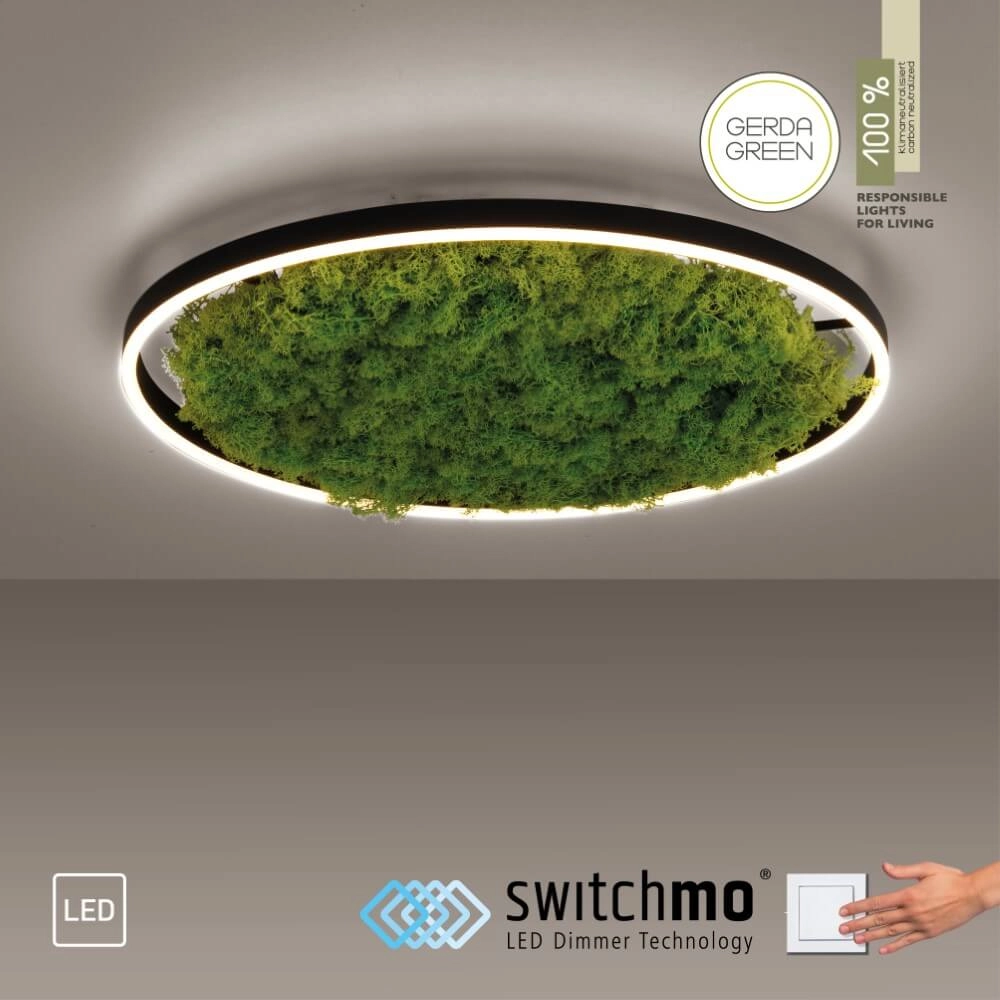 Deckenleuchte Green Ritus mit Moos Ø 58,5cm Just Light 4043689994808