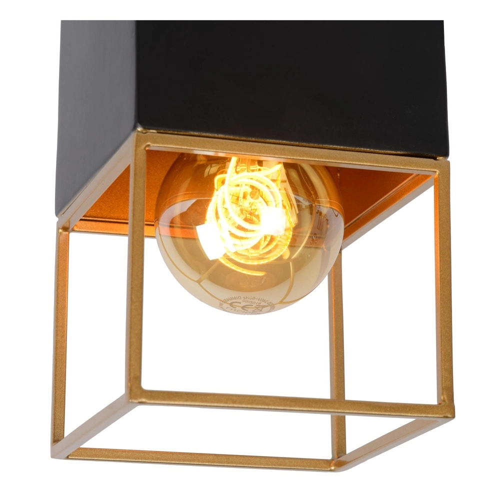 Elegante Deckenlampe Rixt Einzelschwarz mit Gold Lucide 5411212211040