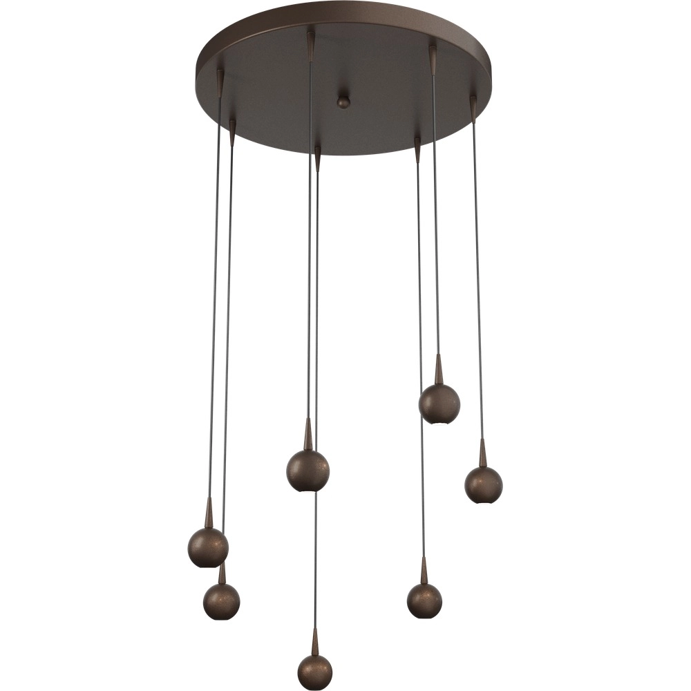 7-Licht Pendellampe Talana kakaobraun Ø 50cm DTW