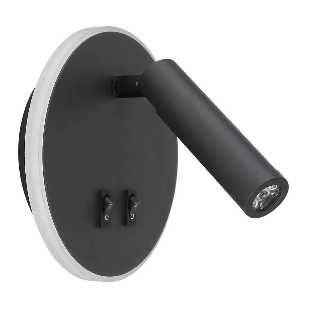 Schlanke Wandleuchte Many schwarz Globo 9007371419616