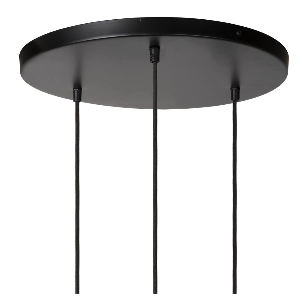 Pendellampe Yunkai Ø 60 cm schwarz mit Rattan Lucide 5411212105714