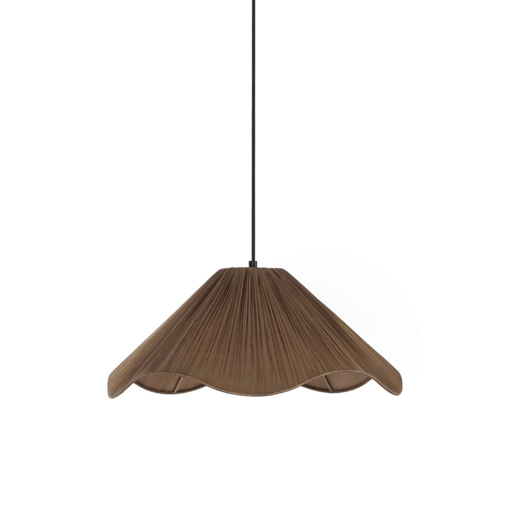 Japandi-Pendellampe Mealha Ø 45 cm braun
