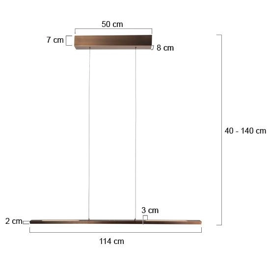 Bronzene Pendellampe Bande 114-cm-Design Steinhauer 8712746180947