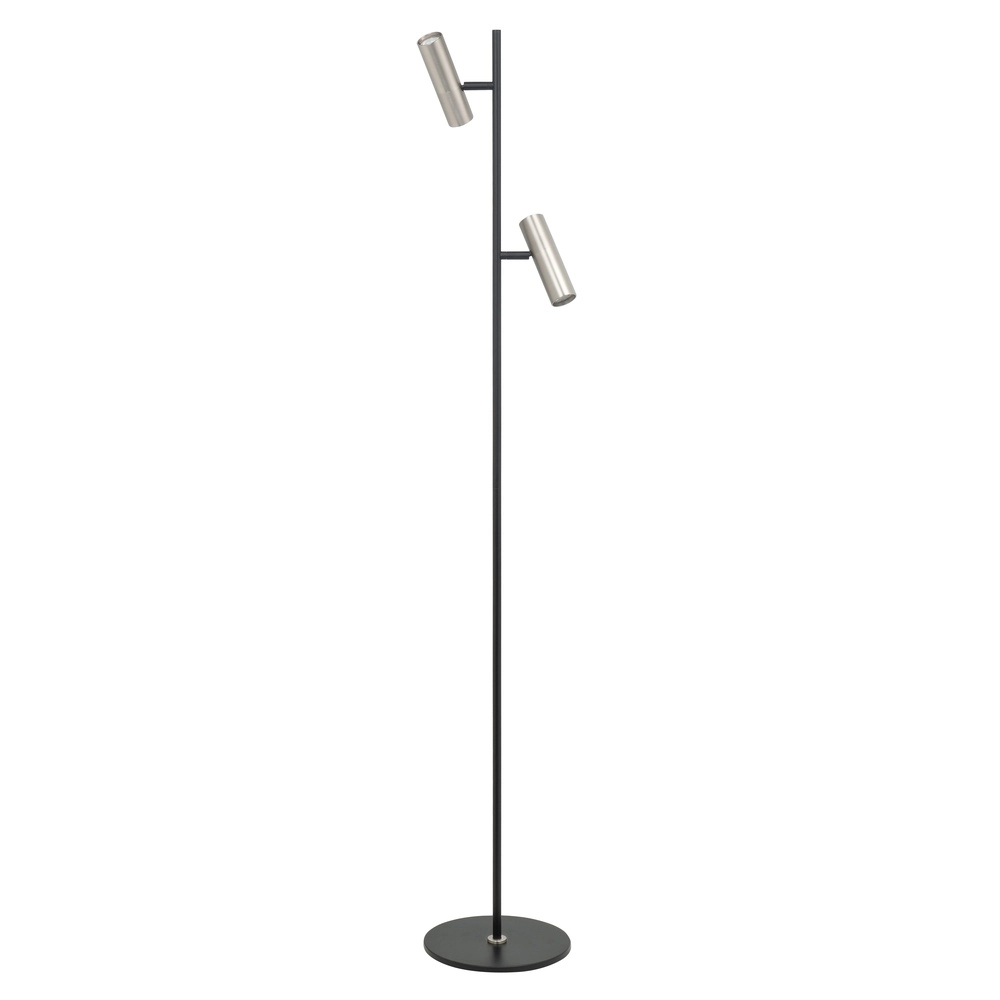 Stehlampe Trend 2-flammig schwarz mit nickel
