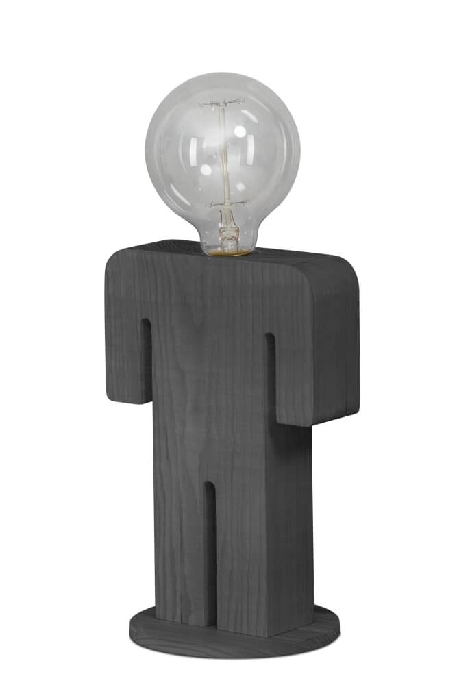 Nachttischlampe aus Holz Adam Grey
