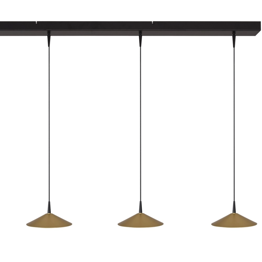 4-Licht Pendellampe Ceppo Schwarz mit Gold Ø 18 cm Masterlight 8718121352046