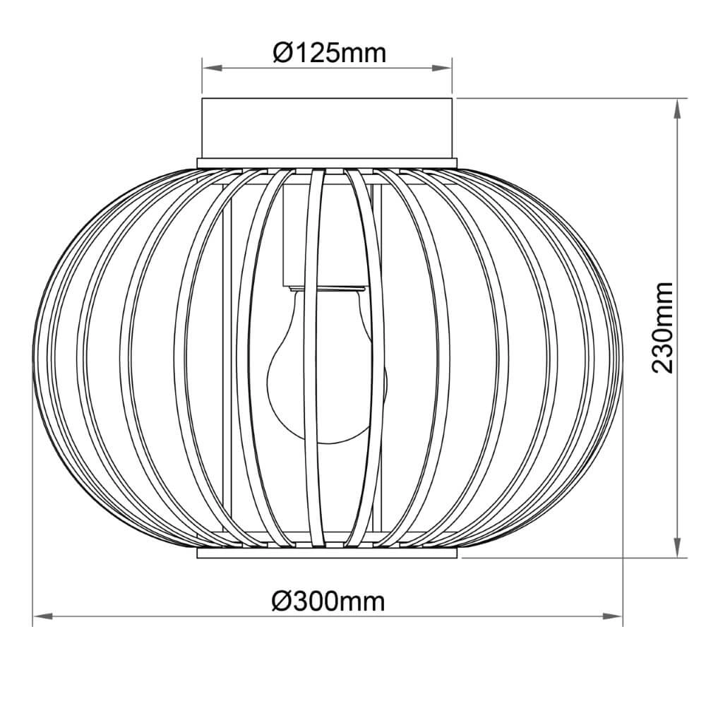 Deckenleuchte aus Holz Enca Ø 30cm Brilliant 4004353428456