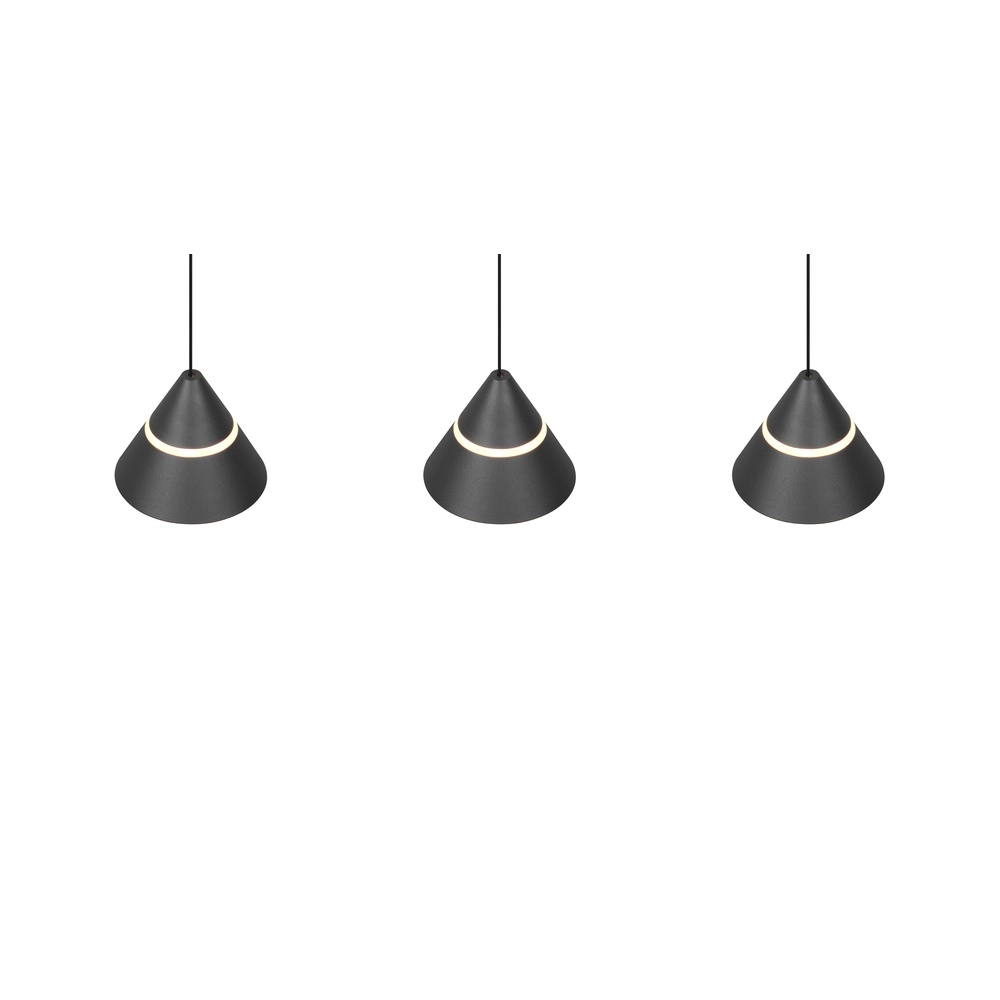 Design-Pendelleuchte Romeo 3-flammig schwarz Trio 4017807667769