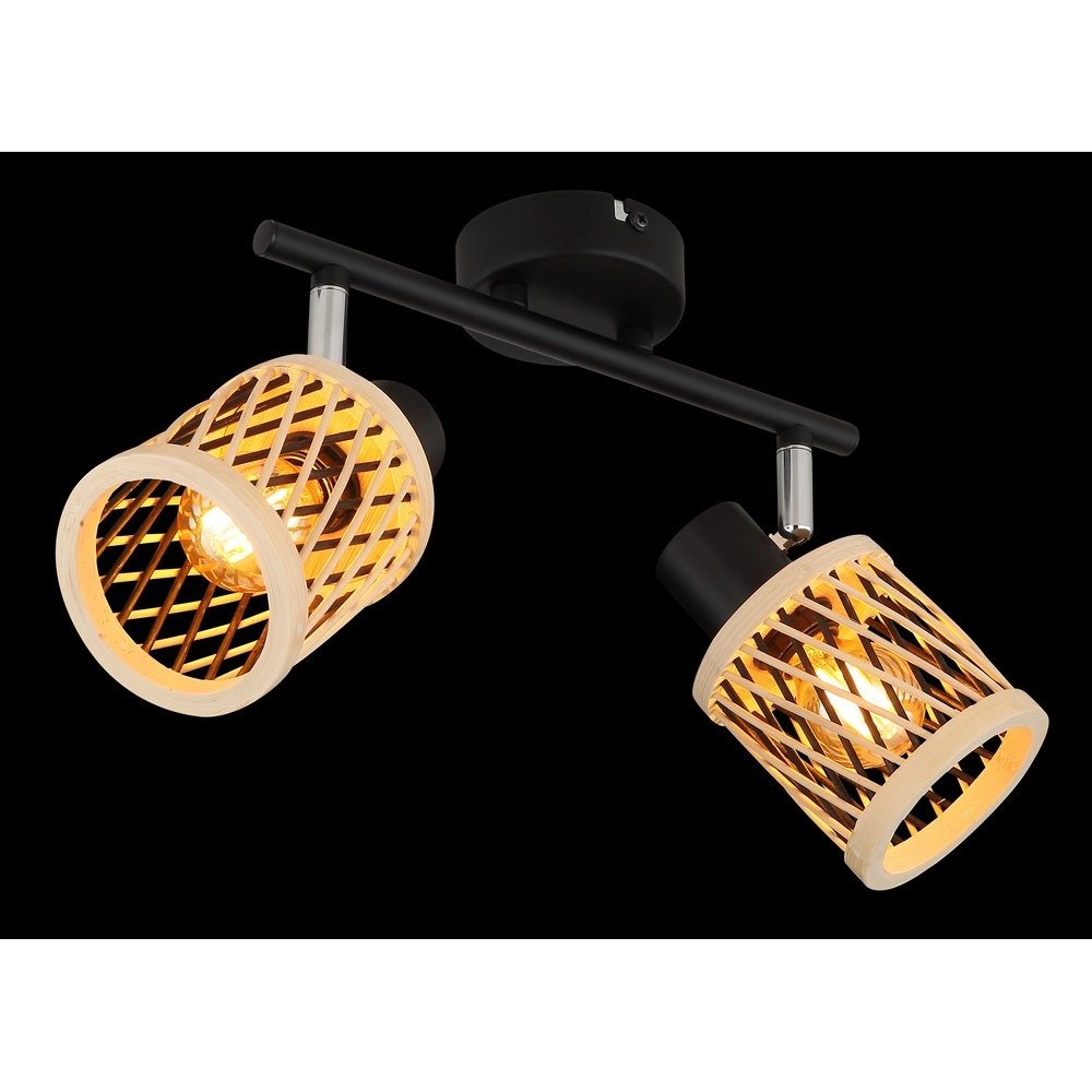 Wandlampe Mali 2-Licht-Schwarz mit Kappen Globo 9007371531714