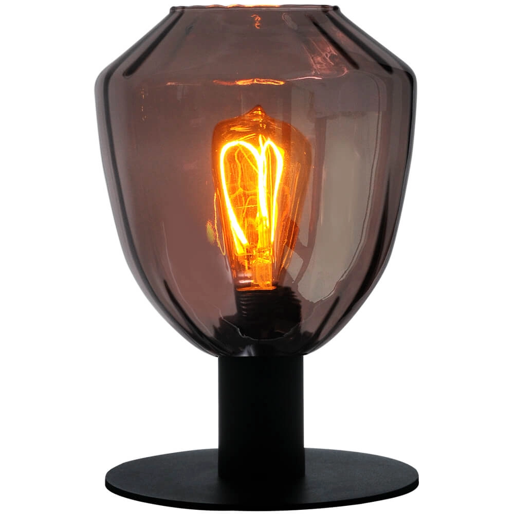 Tischlampe Porto mit Nicolette-Rotglas
