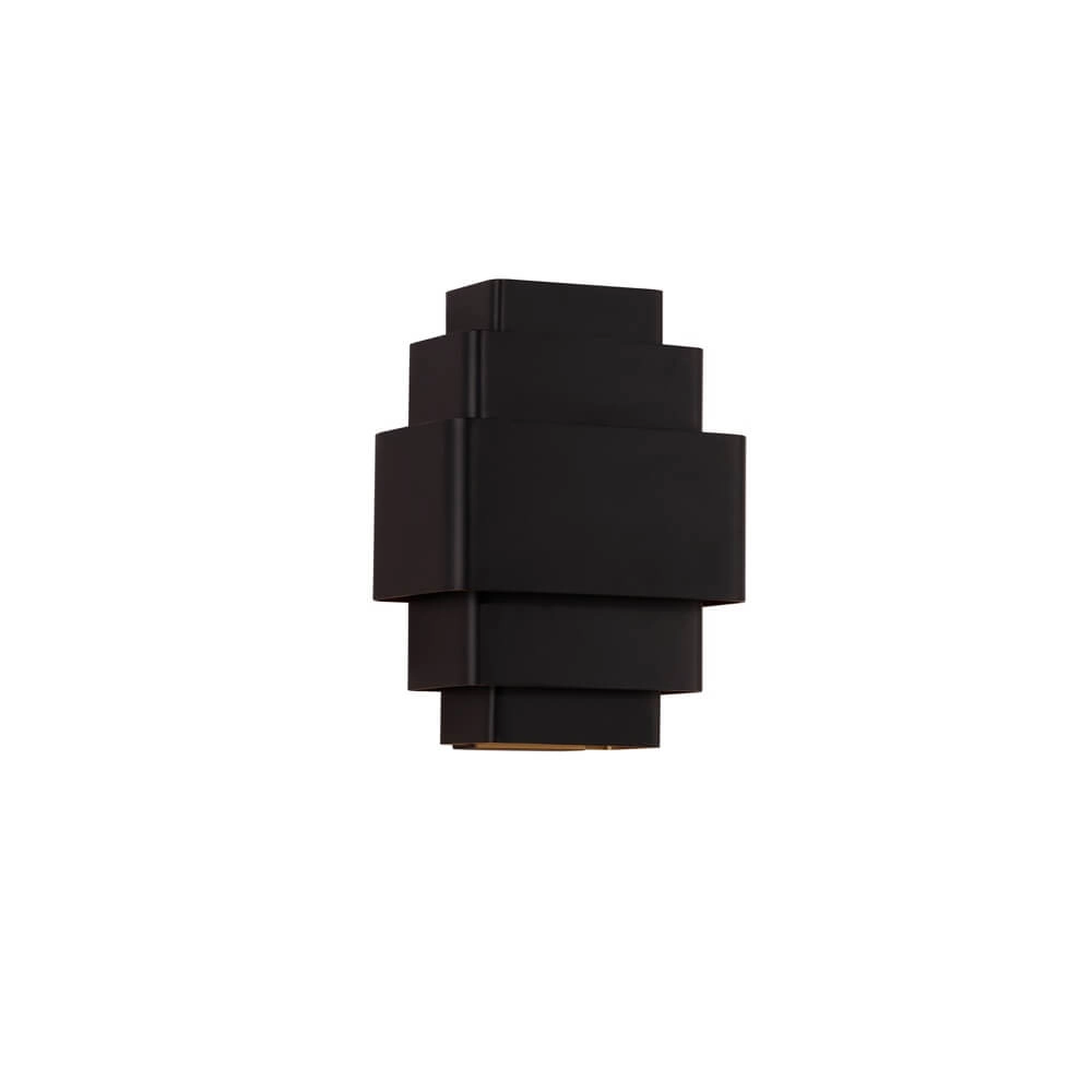 Design-Wandleuchte Layers Schwarz mit goldener Innenseite Artdelight 8720701101500