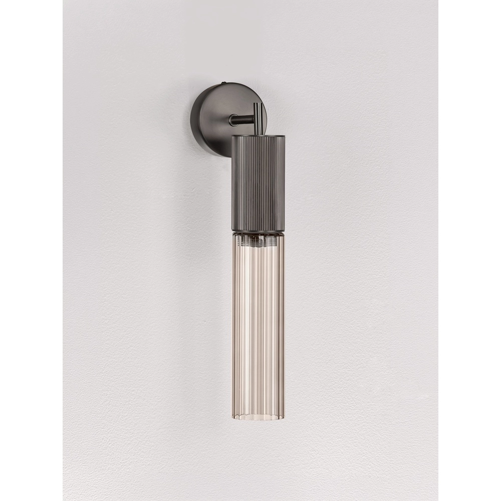 Design-Wandlampe Brielle Anthrazit mit Mokka-Glas Lyora 5212017495440