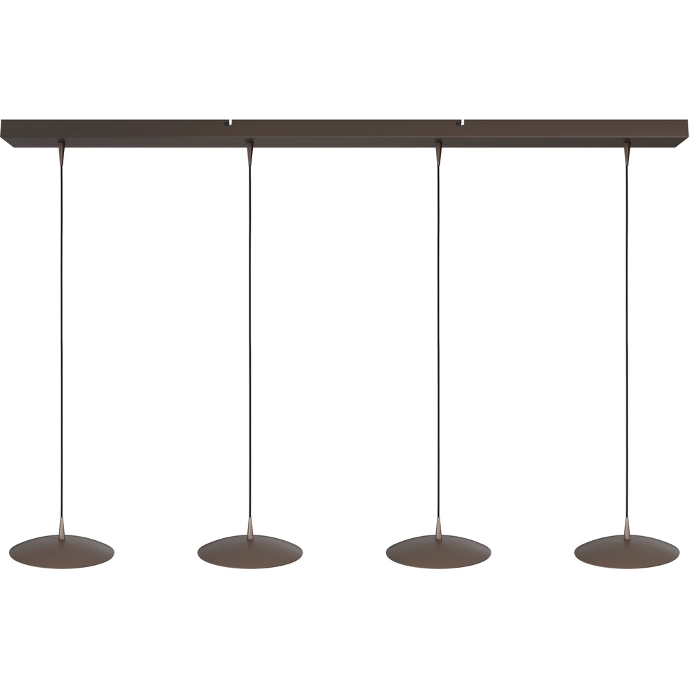4-Licht Pendellampe Scala 130 cm Kakaobraun Ø 20 cm