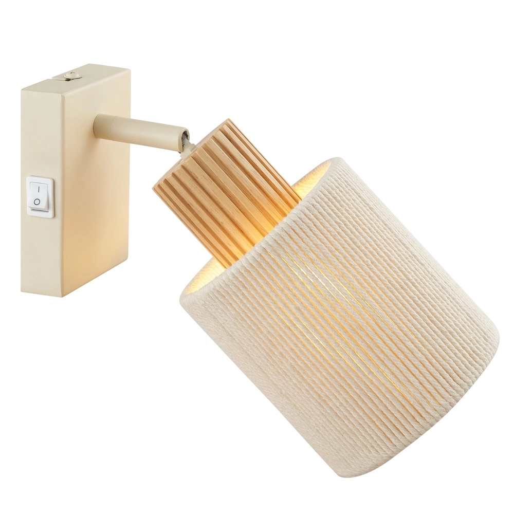 Wandlicht Arlo Sand braun mit Holz und Schalter Brilliant 4004353477034