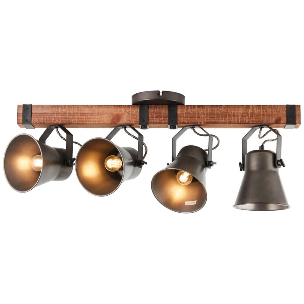 Deckenleuchte mit 4 Leuchten Decca schwarz mit braun Brilliant 4004353361456