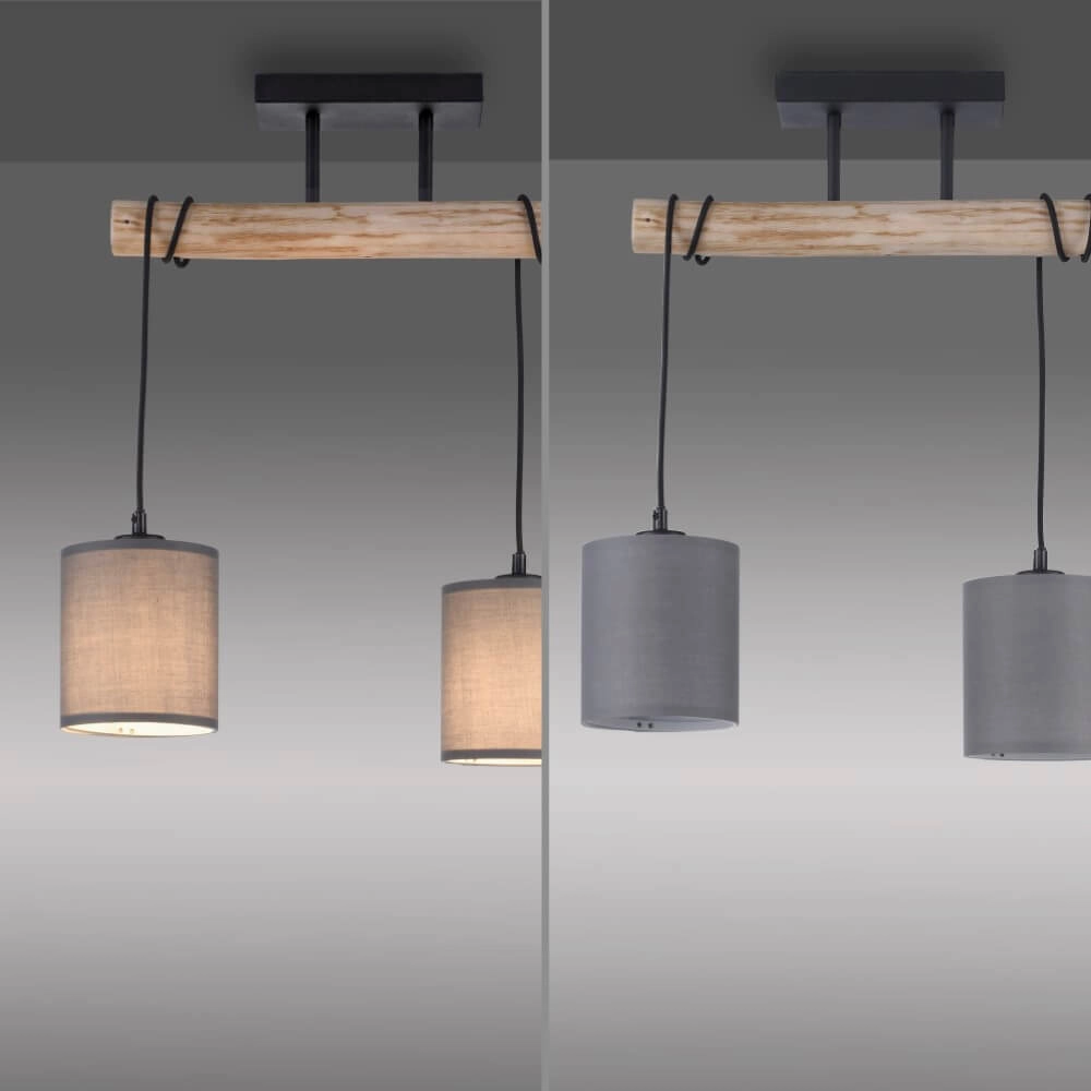 Ländliche Deckenleuchte Green Tribu Taupe Just Light 4043689995164
