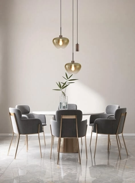 3-flammige Pendelleuchte Genua braun mit 2x Goldglas Ø 29cm und 1 Anhänger Masterlight 8718121357133