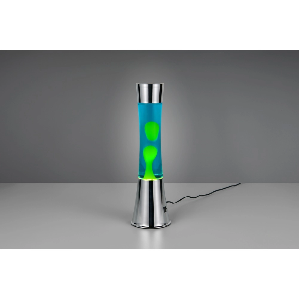 Lavalampe Etna Silber mit Grün Trio 4017807668483