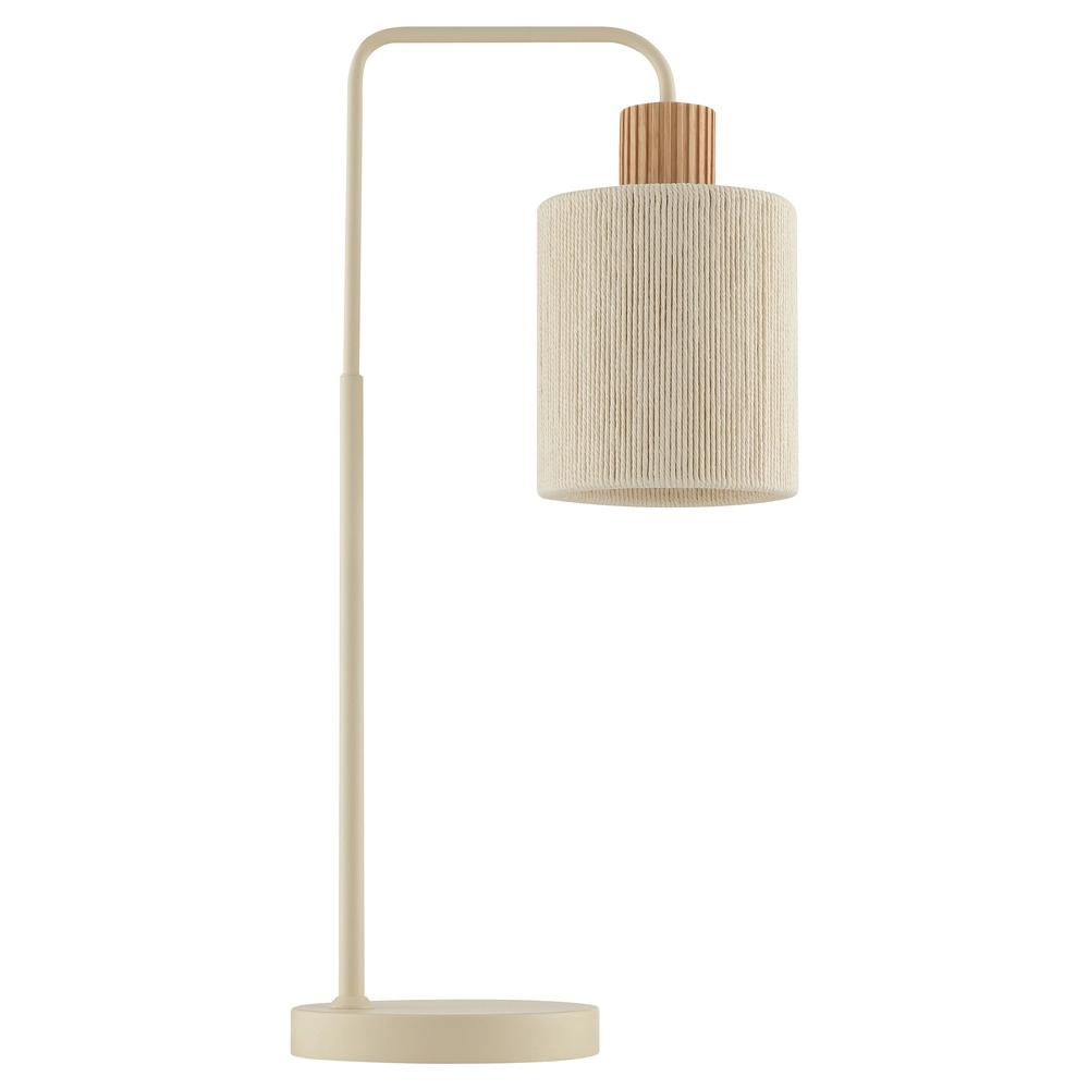 Tischlampe Arlo Sandbraun mit Holz Brilliant 4004353477065