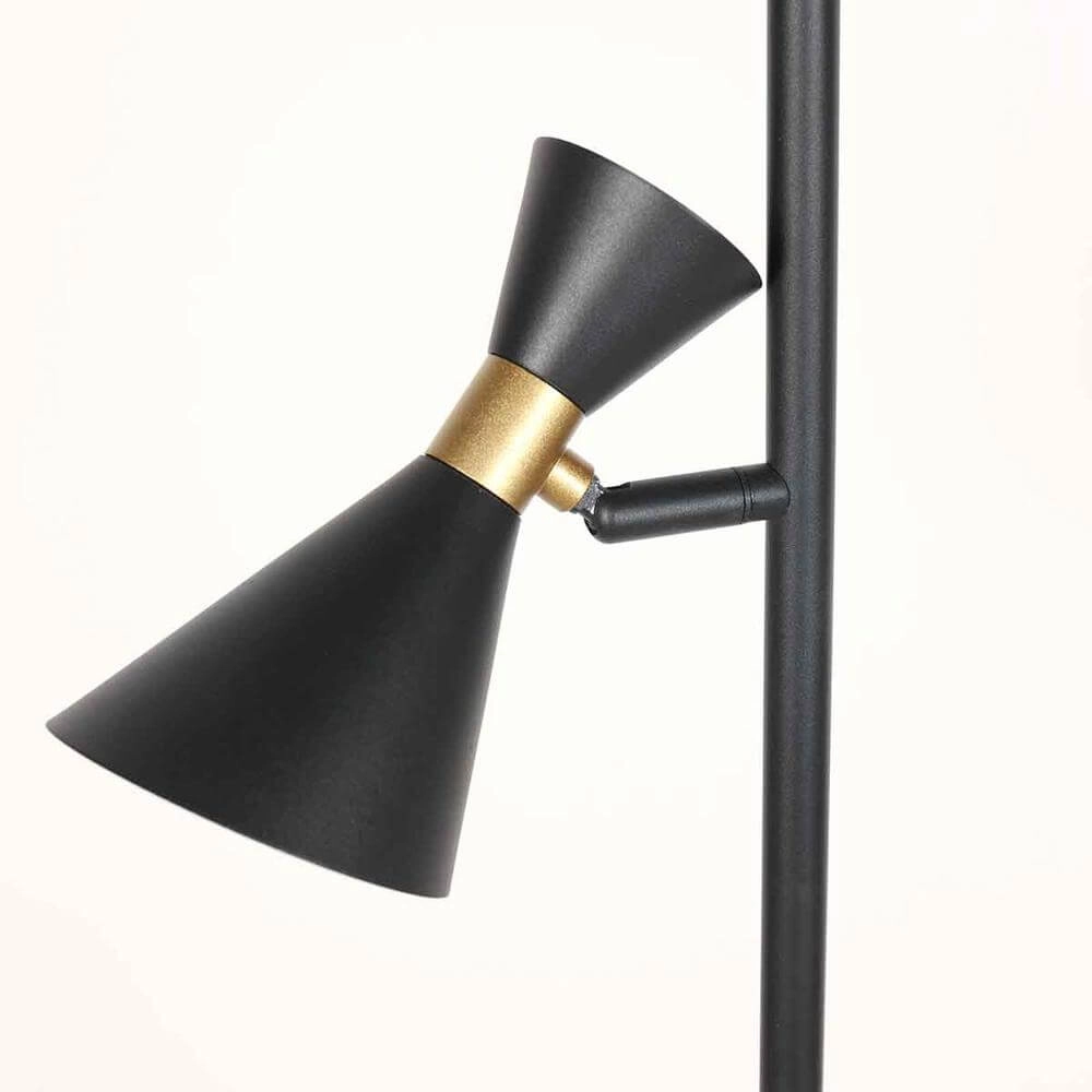 Design-Stehleuchte Preto schwarz mit gold Steinhauer 8712746176315