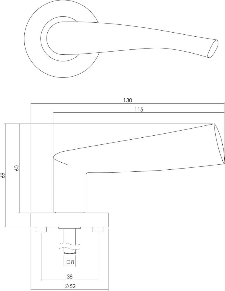 Türgriff klassisch Giussy Chrom auf Rosette Intersteel 8714186144039