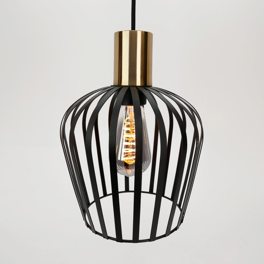 3-Licht Pendellampe Empoli Schwarz mit Gold – Ø 20cm Eglo 9008606299898