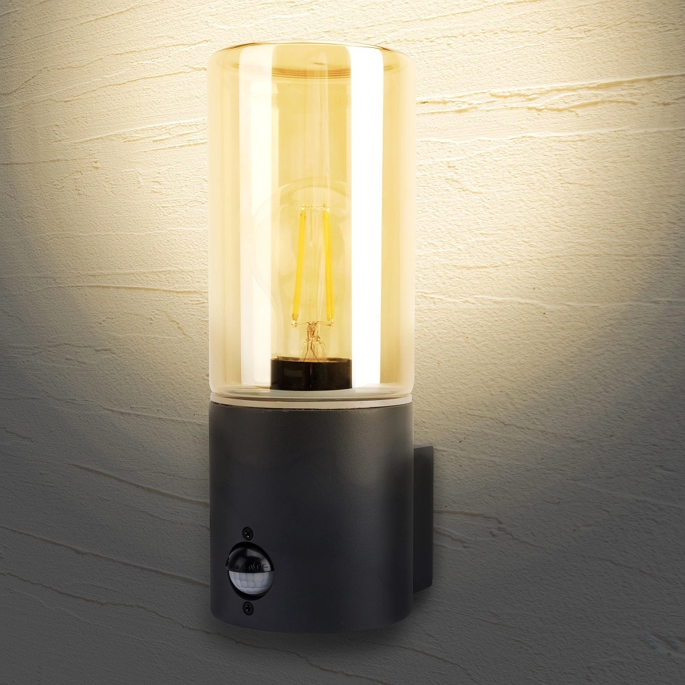 Wandlampe mit Sensor Winchester E27 – Bernsteinglas Lyora 5055788298809