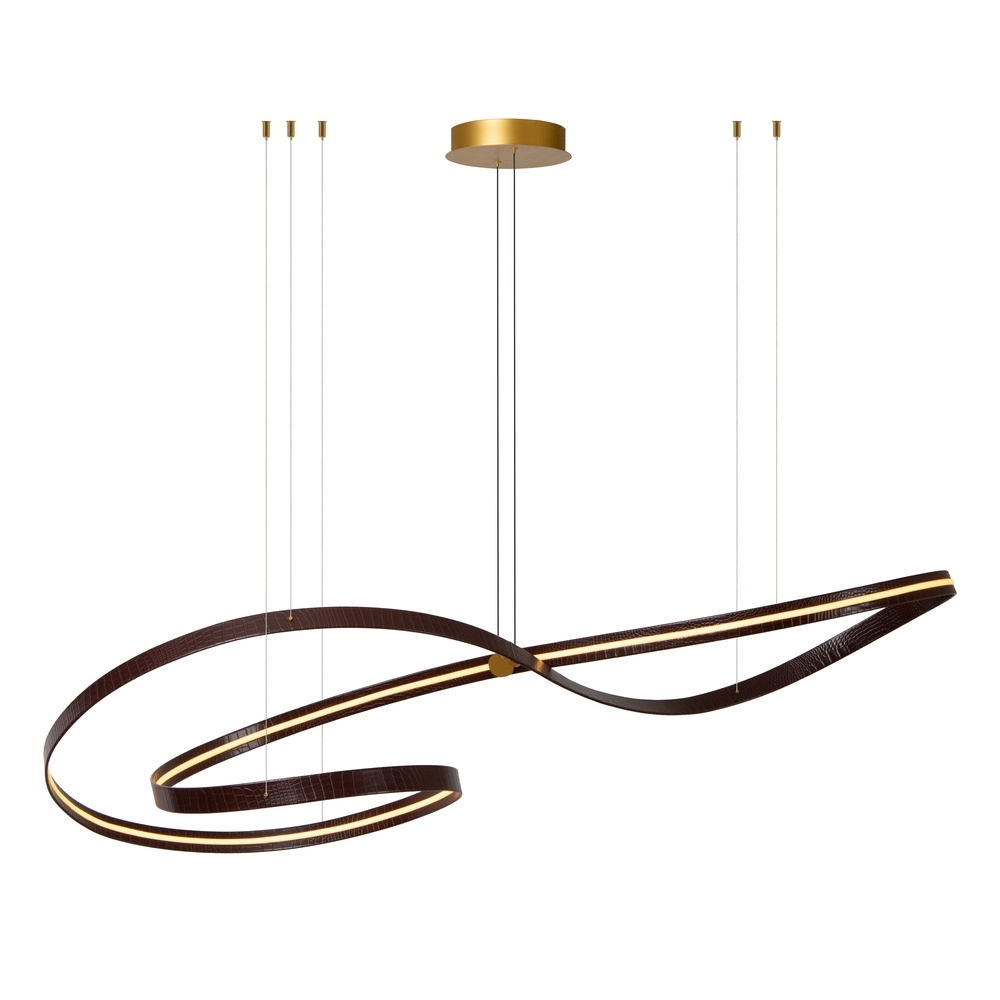 Moderne LED-Pendellampe Slalom Kaffeebraun mit Wirkung Premium by Lucide 5411212135148
