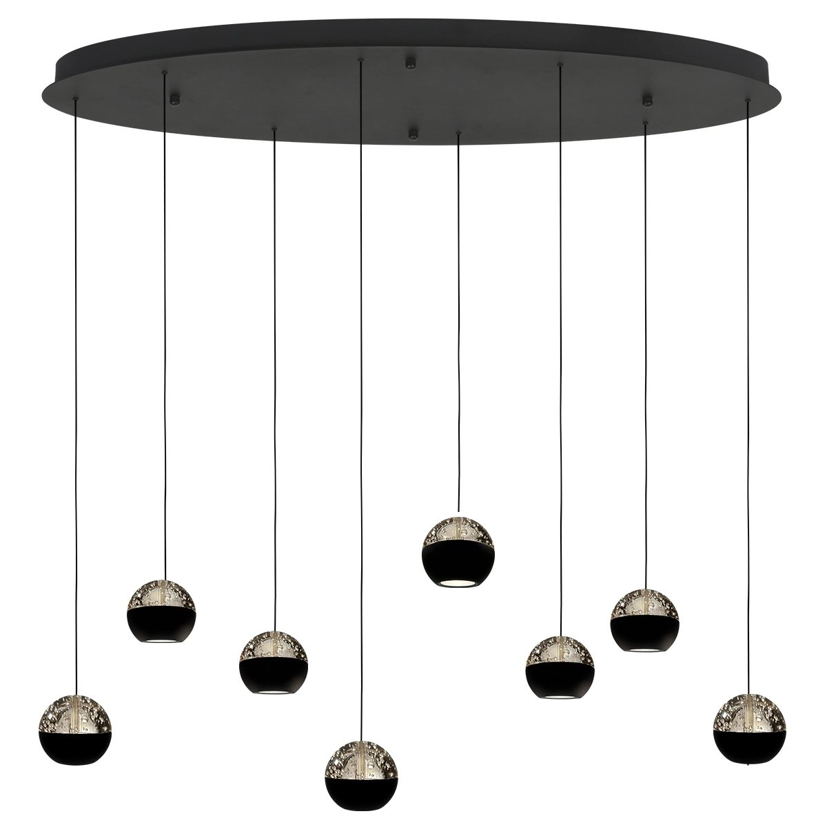 Ovale Pendellampe Belluno 8-Licht-LED – Schwarz Steinhauer 8712746184006
