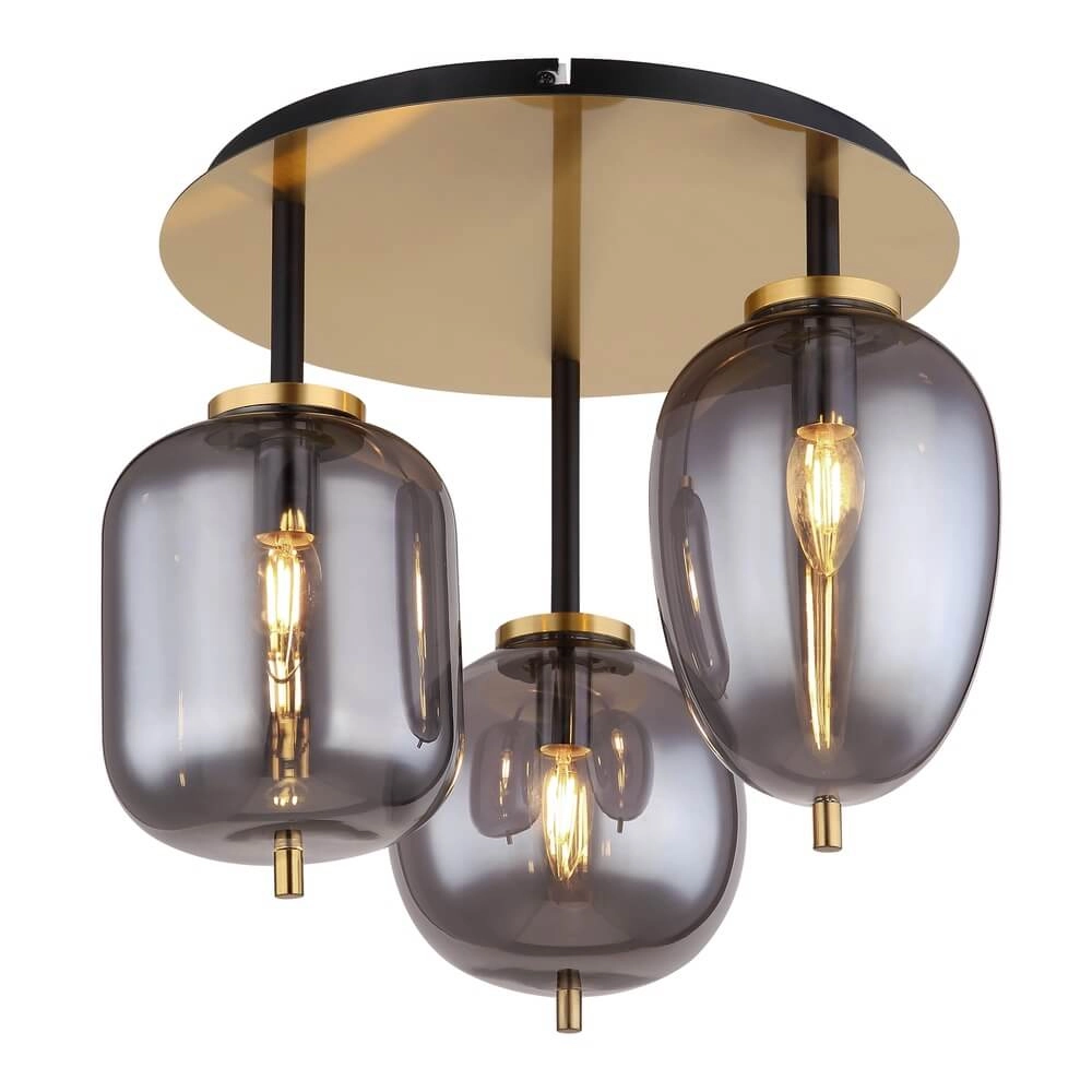 Goldene Deckenleuchte Blacky I 3-flammig