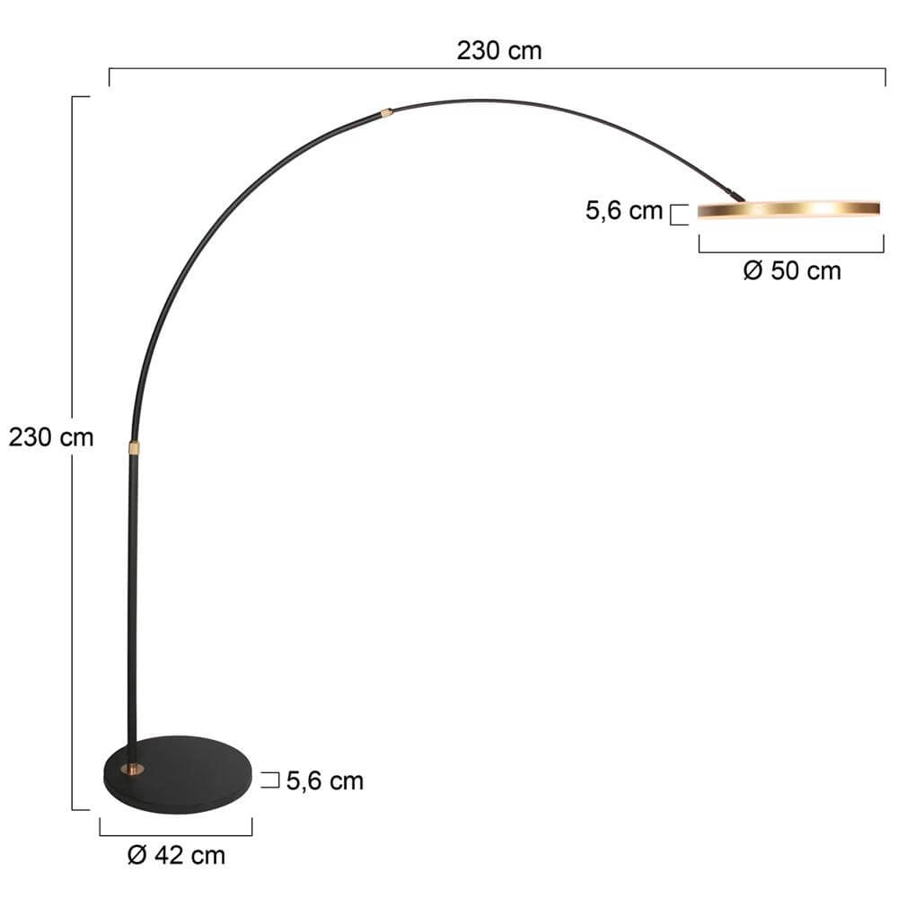 Design-Bogenlampe Ringlux schwarz mit gold Steinhauer 8712746177398