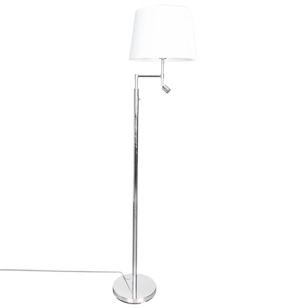 Stehlampe Orlando weiß mit Edelstahl