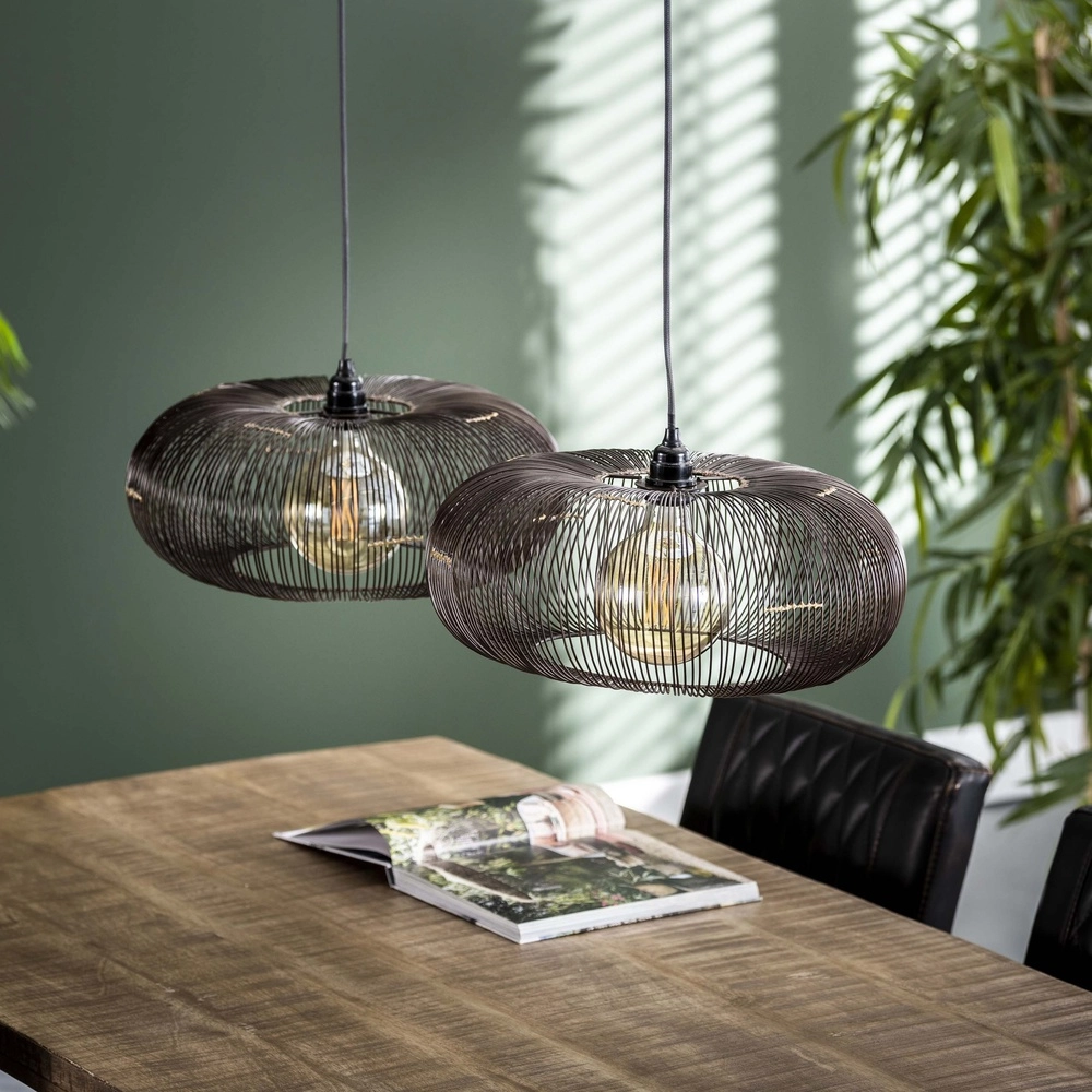 2-Licht Pendellampe Copper Ø 43cm – schwarzer Nickel Lyora 8716803513259