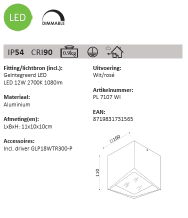 LED Scheinwerfer Kiel Artdelight 8719831731565