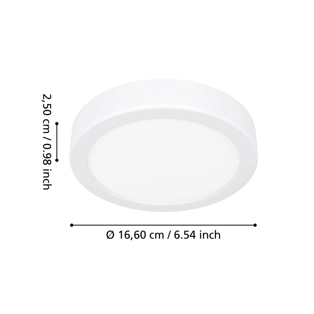 Deckenlicht IP44 Fueva 6 rund – weiß – Ø 16,6 cm Eglo 9008606330362
