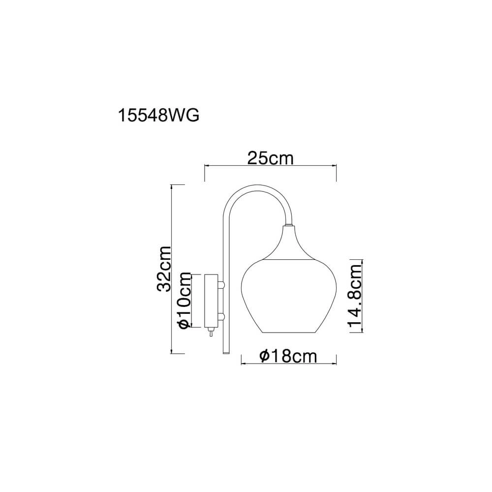Schwarze Wandleuchte Maxy mit rotem Glas Globo 9007371447992