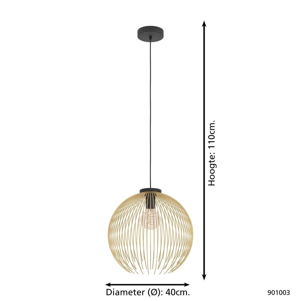 Drahtlampe Venezuela Ø 40cm – schwarz mit Gold Eglo 9008606282265
