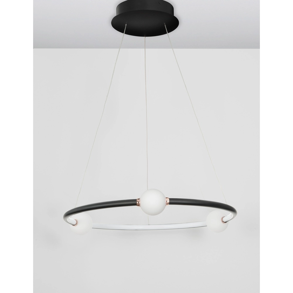 Pendelleuchte Celia schwarz mit weiß rund horizontal Lyora 5212017429339