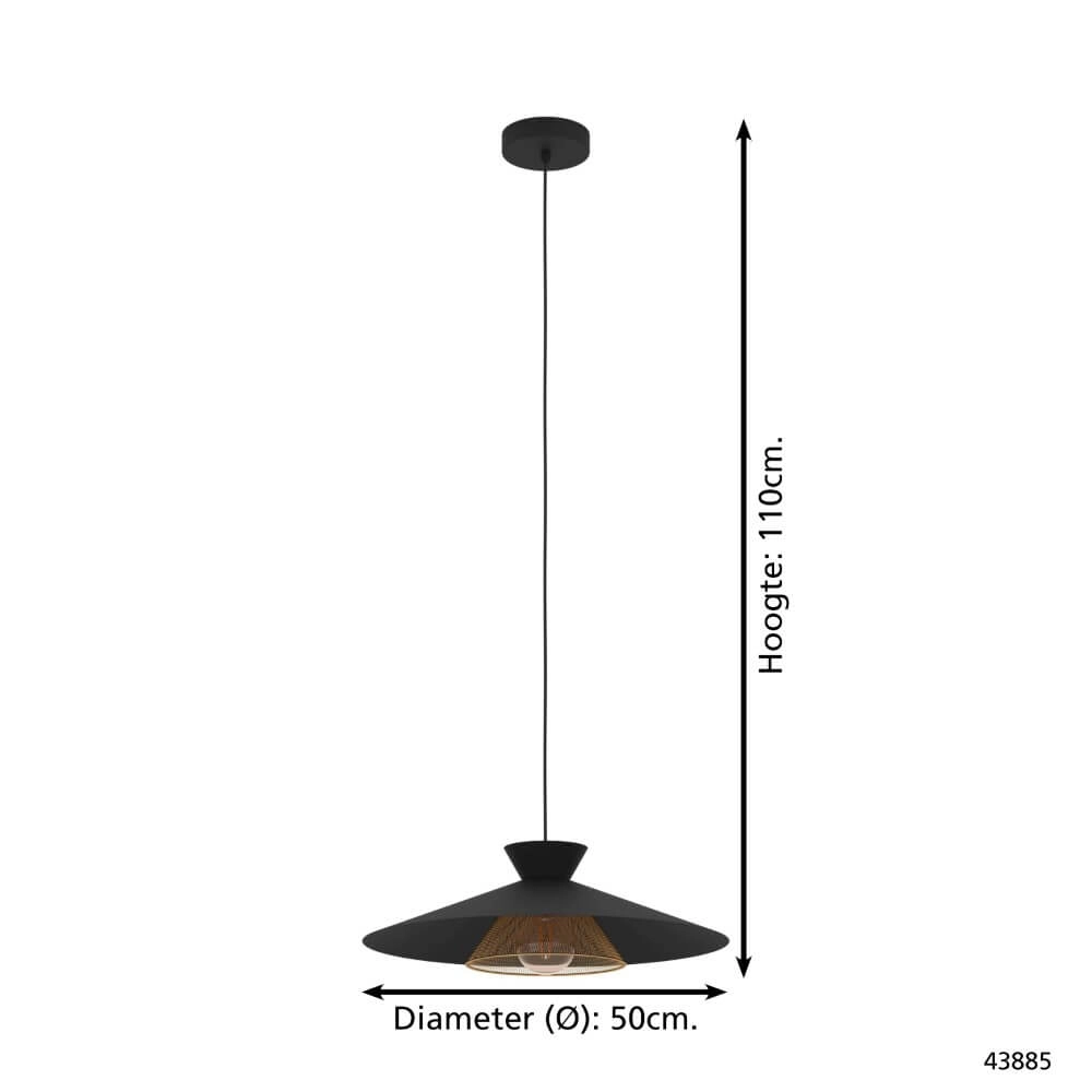 Schwarze Hängelampe Grizedale Ø 50cm Eglo 9002759438852