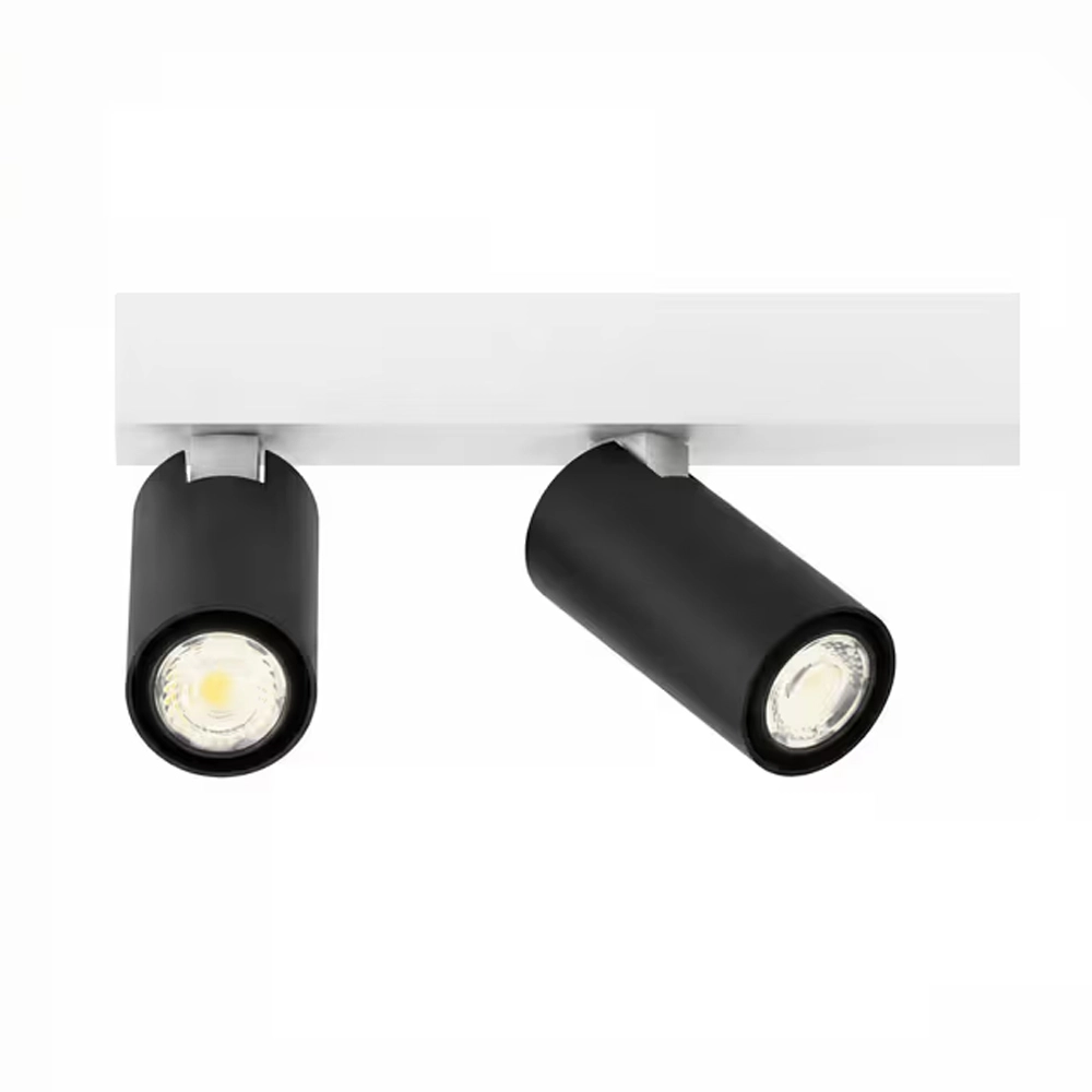 2-Licht oberflächenmontierter Scheinwerfer Tevo Mini Weiß mit Schwarz Lyora 8716803510579