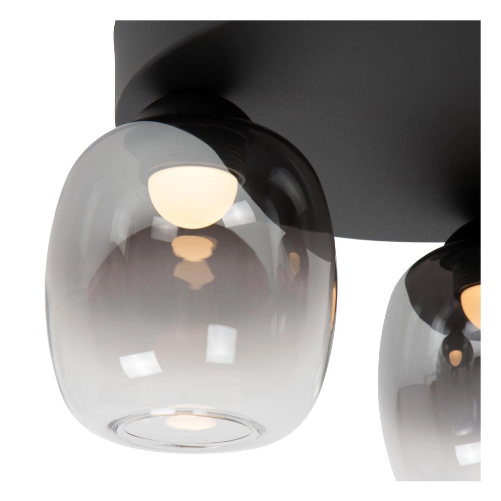3-Licht Deckenlampe Tamino Schwarz Lucide 5411212741233