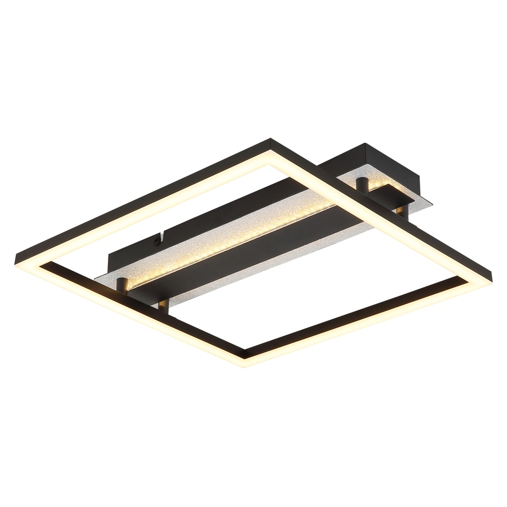 Quadratische Deckenlampe Estrada Schwarz