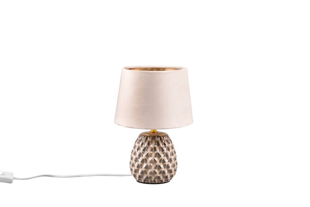 Braune Tischlampe Ariana mit taupefarbenem Farbton S Trio 4017807574678