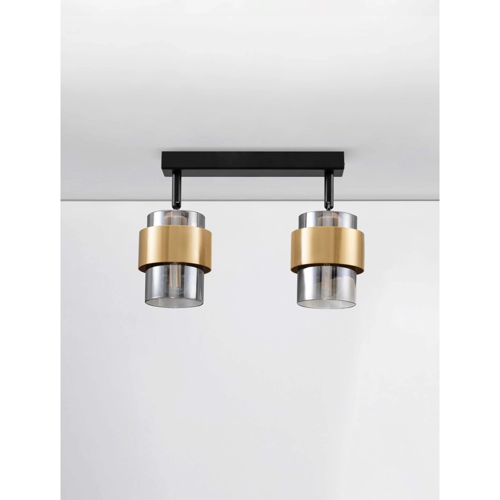 Deckenlampe Sianna 2-flammig schwarz mit gold Lyora 5212017452603