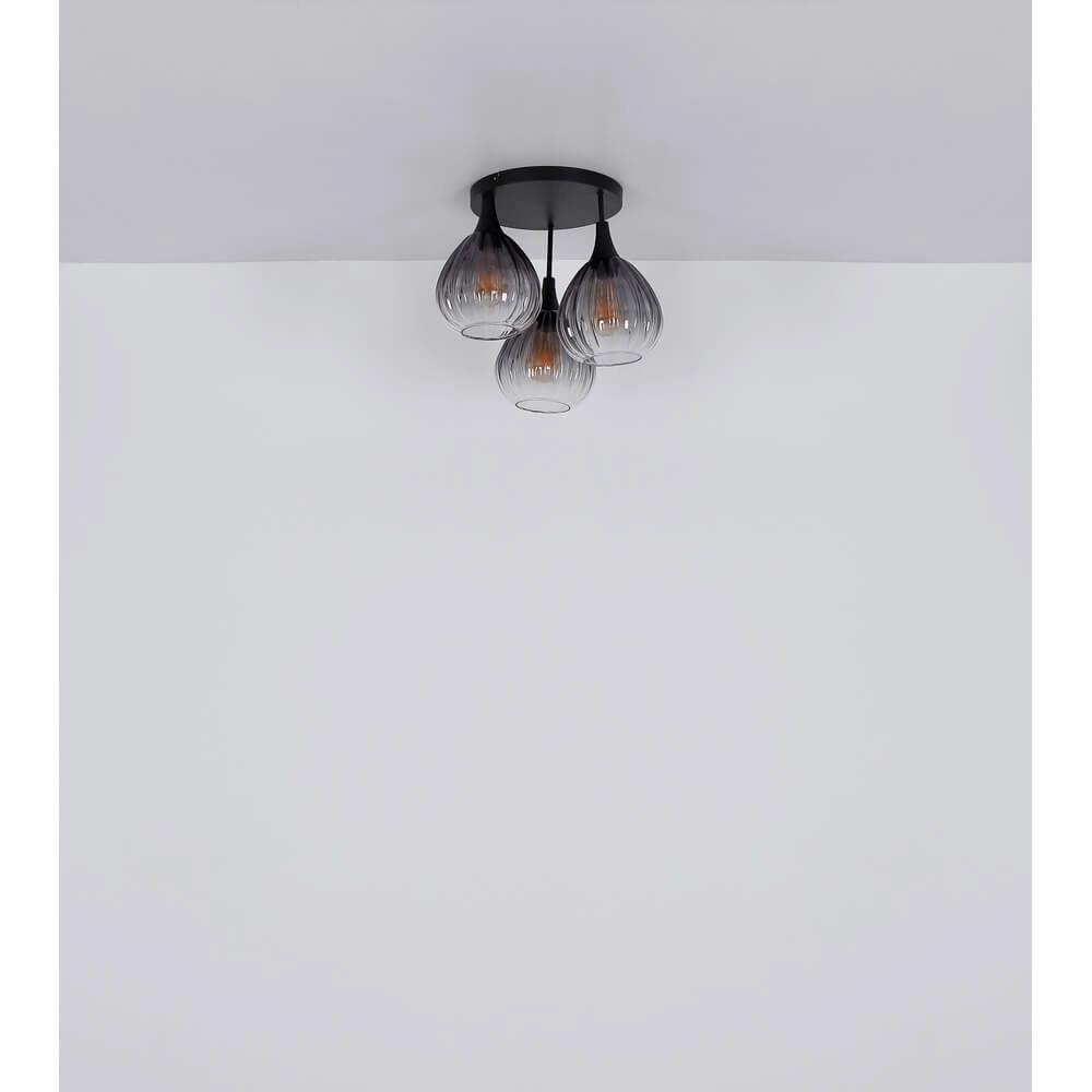 Schwarze Deckenleuchte Olsen 3-flammig Globo 9007371453801