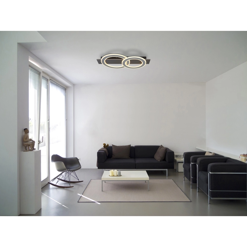 Design-Deckenlampe Jayden Anthrazit 2 Ringe Globo 9007371453054