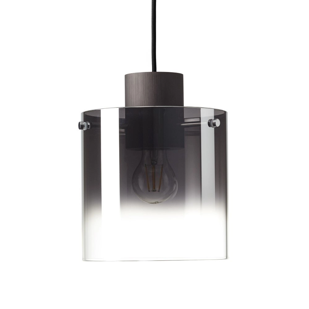 Hängelampe Beth E27 schwarz mit Rauchglas Brilliant 4004353358470