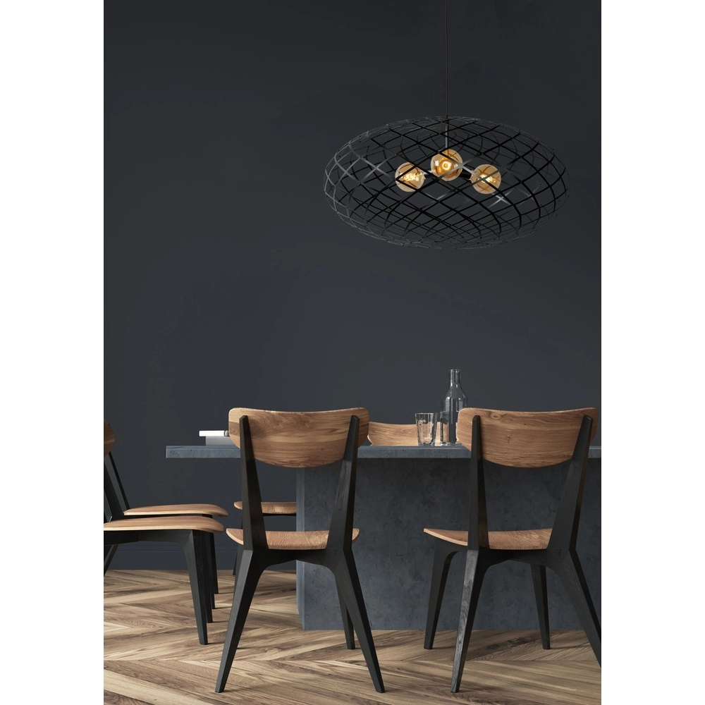 Vide Pendellampe Wolfram 3-Licht Schwarz Lucide 5411212211156